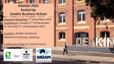 ANZAM 2025 - 38th Conference - 1/12/25 to 4/12/25 - Deakin University, Geelong campus